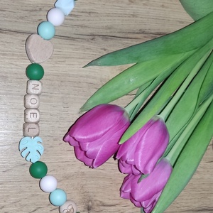 Menta egyedi szilikon cumilánc kisfiúnak , Baba - mama, Baba játékok, Cumilánc, Gyöngyfűzés, gyöngyhímzés, MESKA