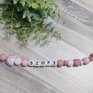 Szivárvány egyedi szilikon cumilánc  - baba - mama - baba játékok - cumilánc - Meska.hu