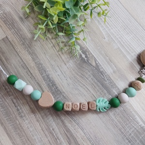 Menta egyedi szilikon cumilánc kisfiúnak , Baba - mama, Baba játékok, Cumilánc, Gyöngyfűzés, gyöngyhímzés, MESKA