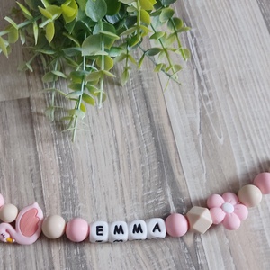 Flamingós egyedi szilikon cumilánc  - baba - mama - baba játékok - cumilánc - Meska.hu
