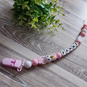 Húsvéti nyuszis egyedi cumilánc  - baba - mama - baba játékok - cumilánc - Meska.hu