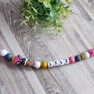 Húsvéti nyuszis egyedi cumilánc  - Meska.hu