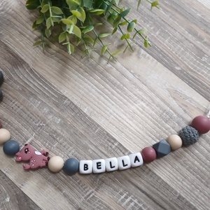 Őzikés egyedi cumilánc , Baba - mama, Baba játékok, Cumilánc, Gyöngyfűzés, gyöngyhímzés, MESKA