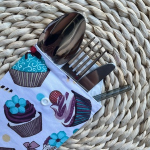 Evőeszköz tartó- muffinos, Táska & Tok, Uzsonna- & Ebéd tartó, Evőeszköz tartó, Varrás, MESKA