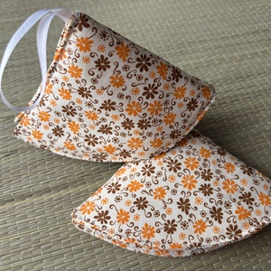 Edényfogó- barna virágos, Otthon & Életmód, Konyhafelszerelés, tálalás, Konyhai textil, Edényfogó & Edényfedő, Varrás, MESKA