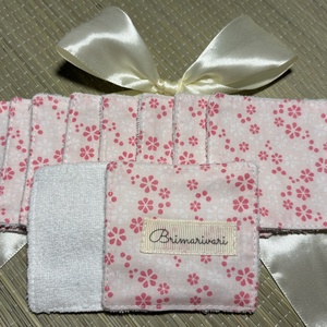 Arctisztító párna - rózsaszín vir�gok - szépségápolás - arcápolás - arctisztító korong - Meska.hu