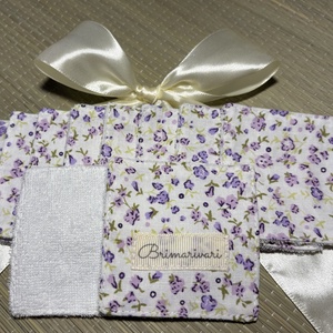 Arctisztító párna - lila virágok - szépségápolás - arcápolás - arctisztító korong - Meska.hu