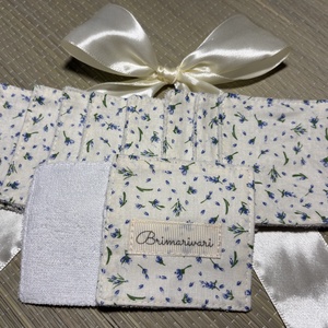 Arctisztító párna - kék virágok - szépségápolás - arcápolás - arctisztító korong - Meska.hu