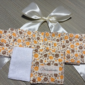 Arctisztító párna - narancs virágok - szépségápolás - arcápolás - arctisztító korong - Meska.hu