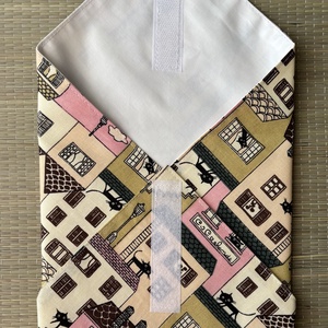 Rózsaszín házak  újraszalvéta - táska & tok - uzsonna- & ebéd tartó - szendvics csomagoló - Meska.hu