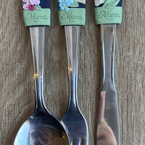 felnőtt méretű evőeszköz készlet -  virágok - otthon & életmód - konyhafelszerelés, tálalás - tálalás - kanál & villa - Meska.hu