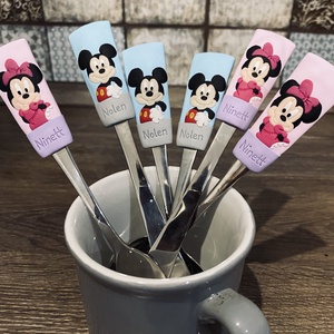 gyermek méretű evőeszköz készlet - Mickey és Minnie egér - Meska.hu