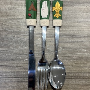 Felnőtt evőeszköz szett - cserkész - otthon & életmód - konyhafelszerelés, tálalás - tálalás - kanál & villa - Meska.hu