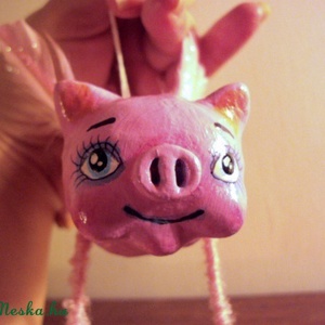 Szárnyas malac - kilógatós papírmasé figura -  - Meska.hu