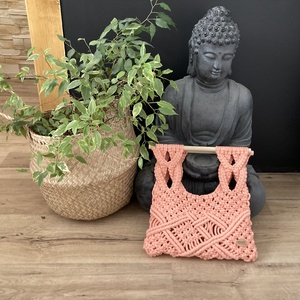 Barack makramé táska - táska & tok - bevásárlás & shopper táska - shopper, textiltáska, szatyor - Meska.hu