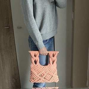 Barack makramé táska - táska & tok - bevásárlás & shopper táska - shopper, textiltáska, szatyor - Meska.hu