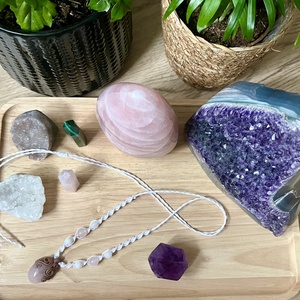 Rózsakvarc amulett - otthon & életmód - dekoráció - spiritualitás - ásványok - Meska.hu