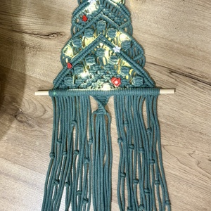 Makramé fenyőfa - karácsony - karácsonyi lakásdekoráció - karácsonyfa, grincsfa - Meska.hu