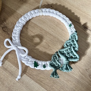 Makramé adventi kopogtató - karácsony - adventi díszek - adventi ajtódísz - Meska.hu