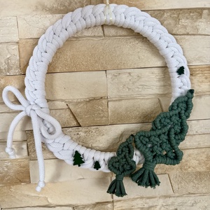 Makramé adventi kopogtató - karácsony - adventi díszek - adventi ajtódísz - Meska.hu