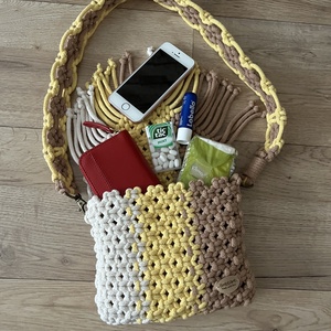 Rainbow makramé táska - táska & tok - kézitáska & válltáska - válltáska - Meska.hu