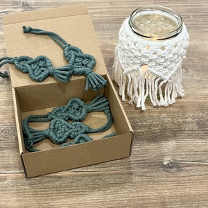 Makramé mécsestartó - karácsony - karácsonyi lakásdekoráció - karácsonyi lakásdíszek - Meska.hu