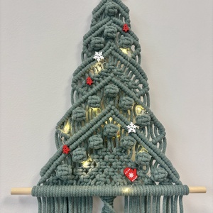 Világító makramé fenyő falidísz - Meska.hu