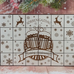 Adventi naptár férfiaknak, Karácsony, Adventi díszek, Adventi naptár, Famegmunkálás, Gravírozás, pirográfia, MESKA