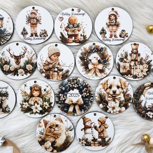 Állatos karácsonyfadíszek vintage stílusban - karácsony - karácsonyi lakásdekoráció - karácsonyfadíszek - Meska.hu