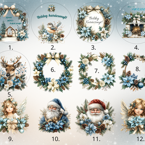 Színes karácsonyfadíszek kék színvilágban - karácsony - karácsonyi lakásdekoráció - karácsonyfadíszek - Meska.hu