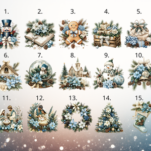 Színes karácsonyfadíszek kék színvilágban - karácsony - karácsonyi lakásdekoráció - karácsonyfadíszek - Meska.hu