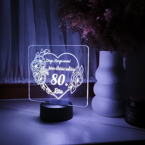 Szívhez szóló plexi led lámpa, Otthon & Életmód, Lámpa, Asztali lámpa, Gravírozás, pirográfia, MESKA