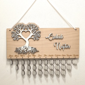 Családi naptár - életfa - otthon & életmód - dekoráció - fali és függő dekoráció - falinaptár & öröknaptár - Meska.hu
