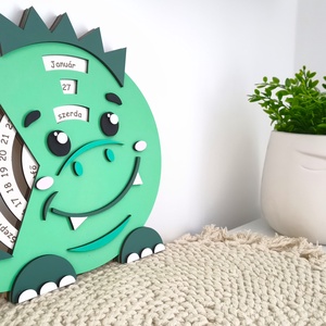 Öröknaptár gyerekeknek (dínó) - otthon & életmód - dekoráció - fali és függő dekoráció - falinaptár & öröknaptár - Meska.hu
