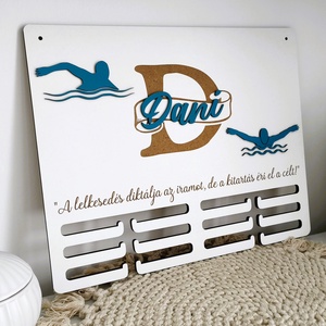 Éremtartó - úszás, Otthon & Életmód, Dekoráció, Fali és függő dekoráció, Éremtartó, Famegmunkálás, Festett tárgyak, MESKA