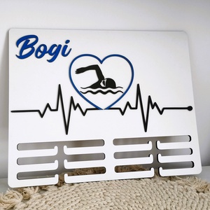 Éremtartó - úszás, Otthon & Életmód, Dekoráció, Fali és függő dekoráció, Éremtartó, Famegmunkálás, Festett tárgyak, MESKA