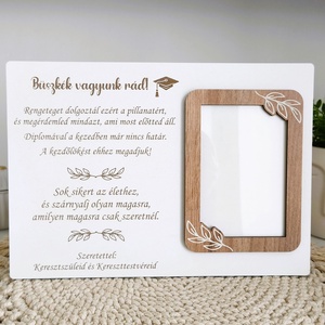 Gratulálunk! - képkeret (ballagás, diplomaosztó), Otthon & Életmód, Dekoráció, Kép & Falikép, Képkeret, Famegmunkálás, MESKA
