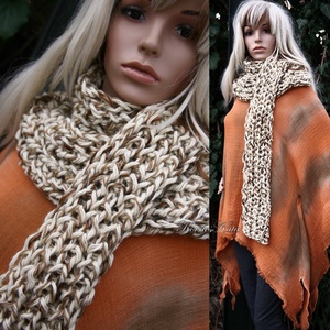 CHUNKY SHAWL - extra-vastag kézzel kötött sál - ruha & divat - sál, sapka, kendő - sál - Meska.hu