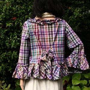 PATSY - lagenlook flanel kabátka  - ruha & divat - női ruha - blúz - Meska.hu
