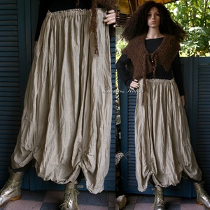 RACHEL / sand - vászonszoknya - lagenlook design  - ruha & divat - női ruha - szoknya - Meska.hu