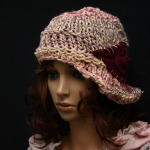 CLOCHE-ART / rózsakert  - kézzel kötött bohém sapka - ruha & divat - sál, sapka, kendő - sapka - Meska.hu