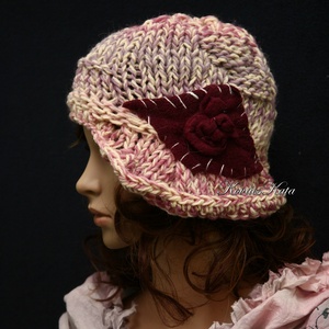 CLOCHE-ART / rózsakert  - kézzel kötött bohém sapka - ruha & divat - sál, sapka, kendő - sapka - Meska.hu