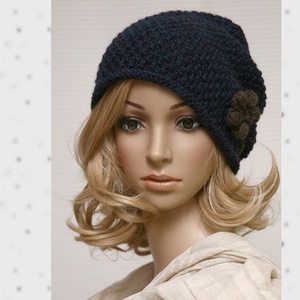 LIBERTY / beanie  - kézzel kötött exkluzív alpaka sapka / szilvakék-lila - ruha & divat - sál, sapka, kendő - sapka - Meska.hu