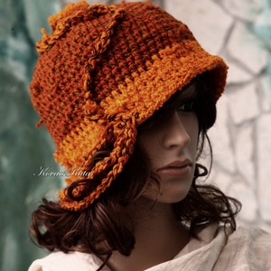 CLOCHE-ART GIPSY - rusztikus flapper kalap - ruha & divat - sál, sapka, kendő - kalap - Meska.hu