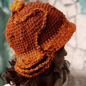 CLOCHE-ART GIPSY - rusztikus flapper kalap - ruha & divat - sál, sapka, kendő - kalap - Meska.hu