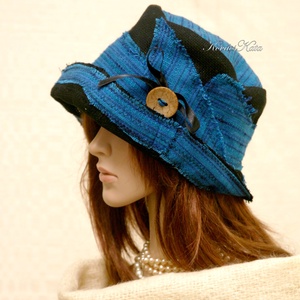 FANNI cloche - patchwork design kalap, Ruha & Divat, Sál, Sapka, Kendő, Kalap, Varrás, Patchwork, foltvarrás, Meska