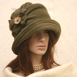 ERNA cloche - polár flapper kalap L - ruha & divat - sál, sapka, kendő - kalap - Meska.hu