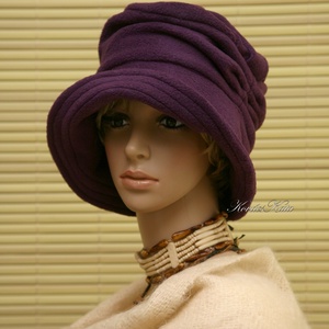 ERNA cloche -lila polár flapper kalap - ruha & divat - sál, sapka, kendő - kalap - Meska.hu