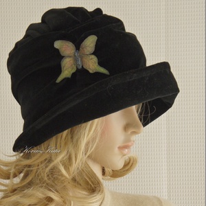 ERNA cloche - bársony flapper kalap - ruha & divat - sál, sapka, kendő - kalap - Meska.hu