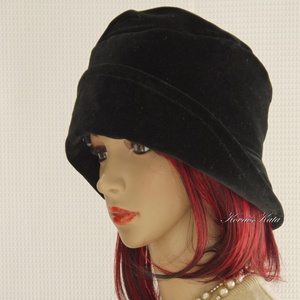 ERNA cloche - bársony flapper kalap - ruha & divat - sál, sapka, kendő - kalap - Meska.hu